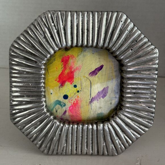 Beautiful Mexican Pewter Frame A Work Of Art To Showcase Your Art Opening 3”x3” - Picture 6 of 8